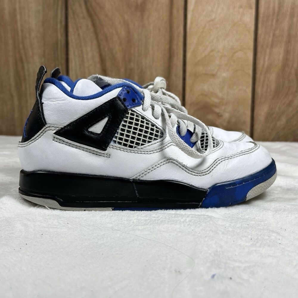 Air Jordan 4 Retro Motorsports PS 13C White Game Royal Blue Black 308499-117